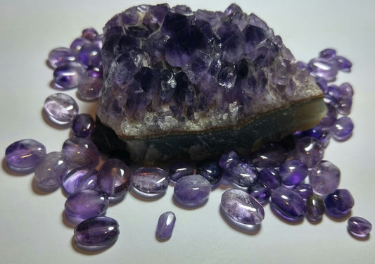 25 Genuine Amethyst Puffed Ovals