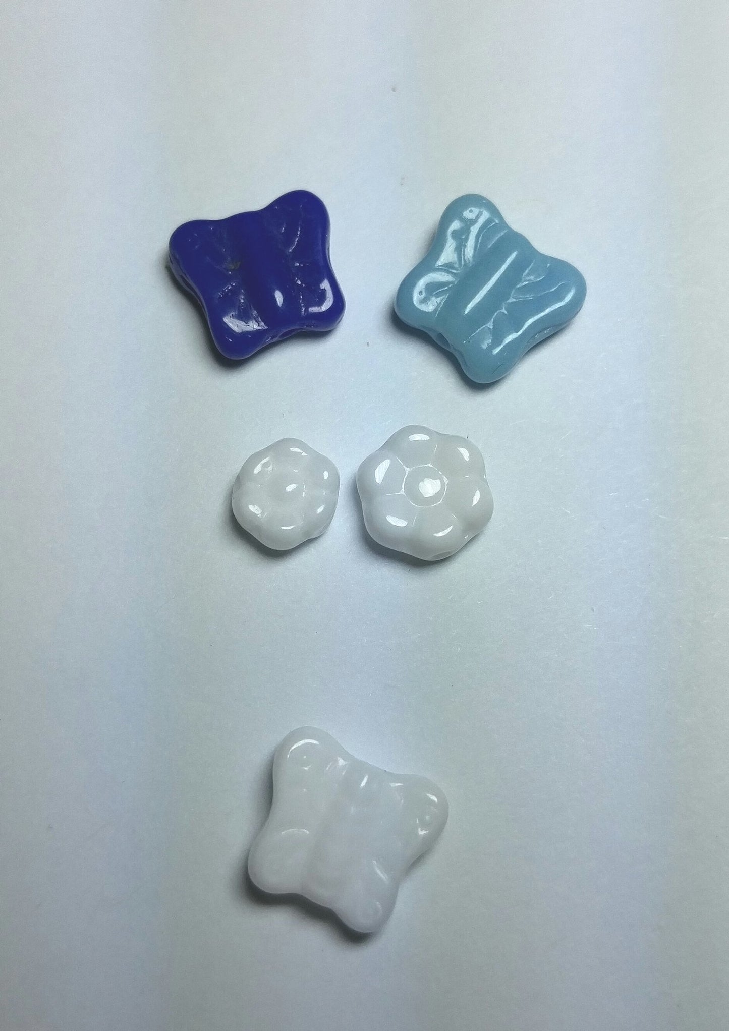 Czech Opaque Glass Butterfly & Flower Super Mix
