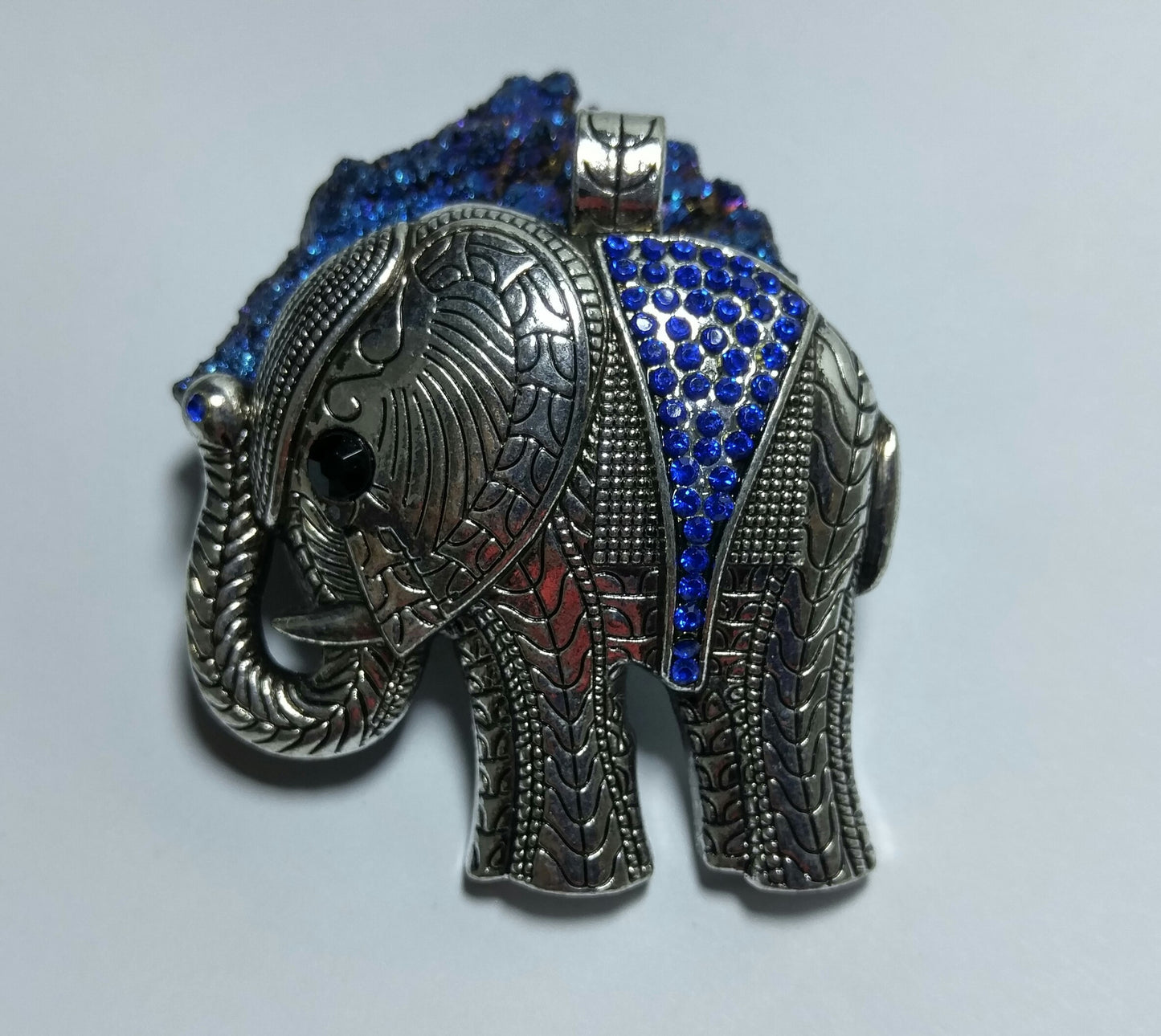 Large Fancy Jeweled Elephant Pendant