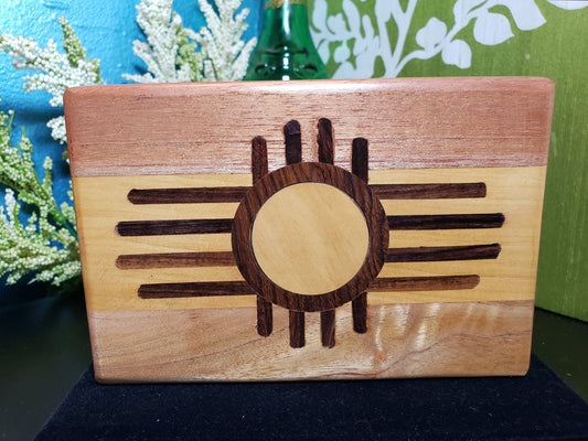 Zuni sun Wooden box