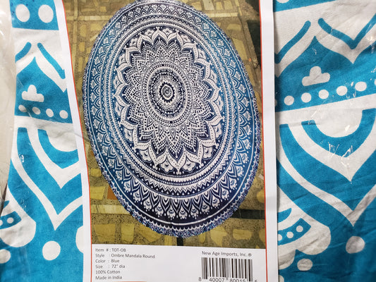 Blue or red ombre round mandala