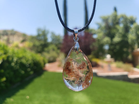Garden/phantom/lodolite pendant necklace #1