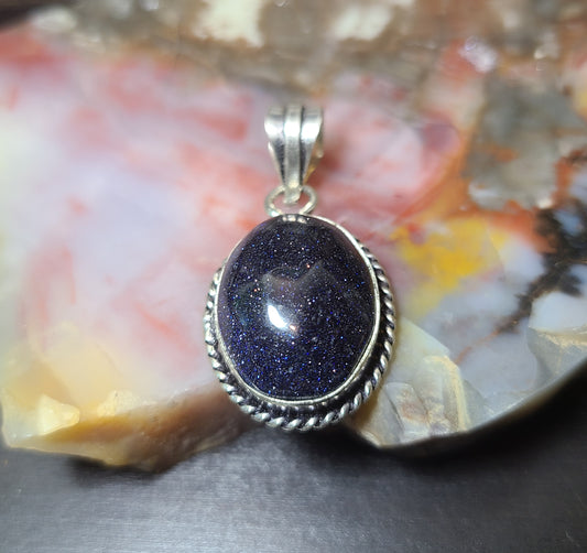 Blue Goldstone Pendant
