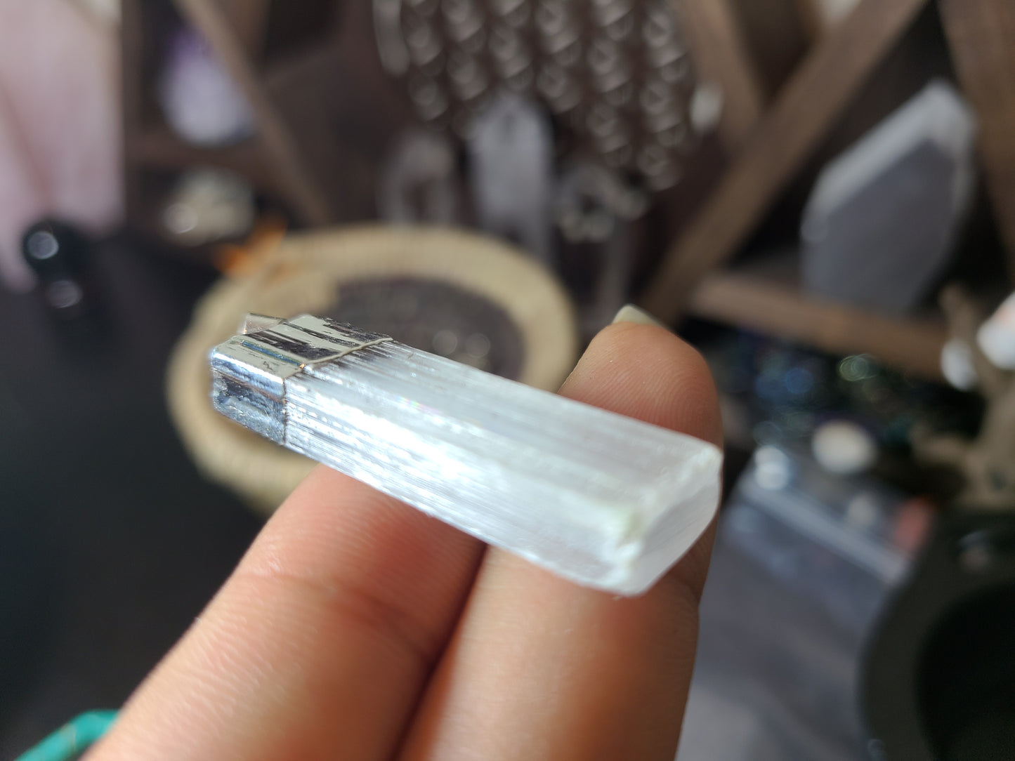 Natural Raw Selenite Pendants