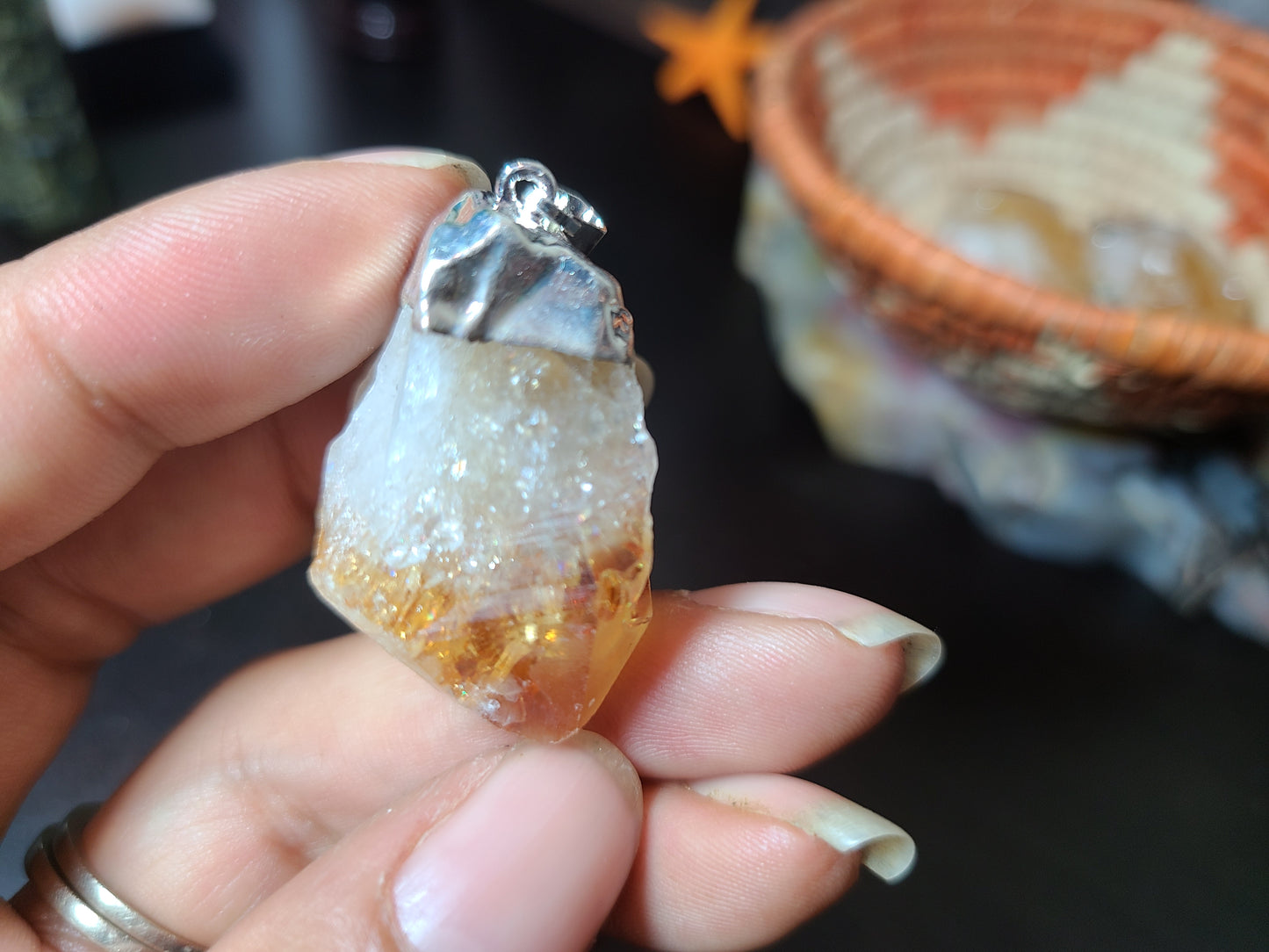 Natural Raw Citrine Pendants