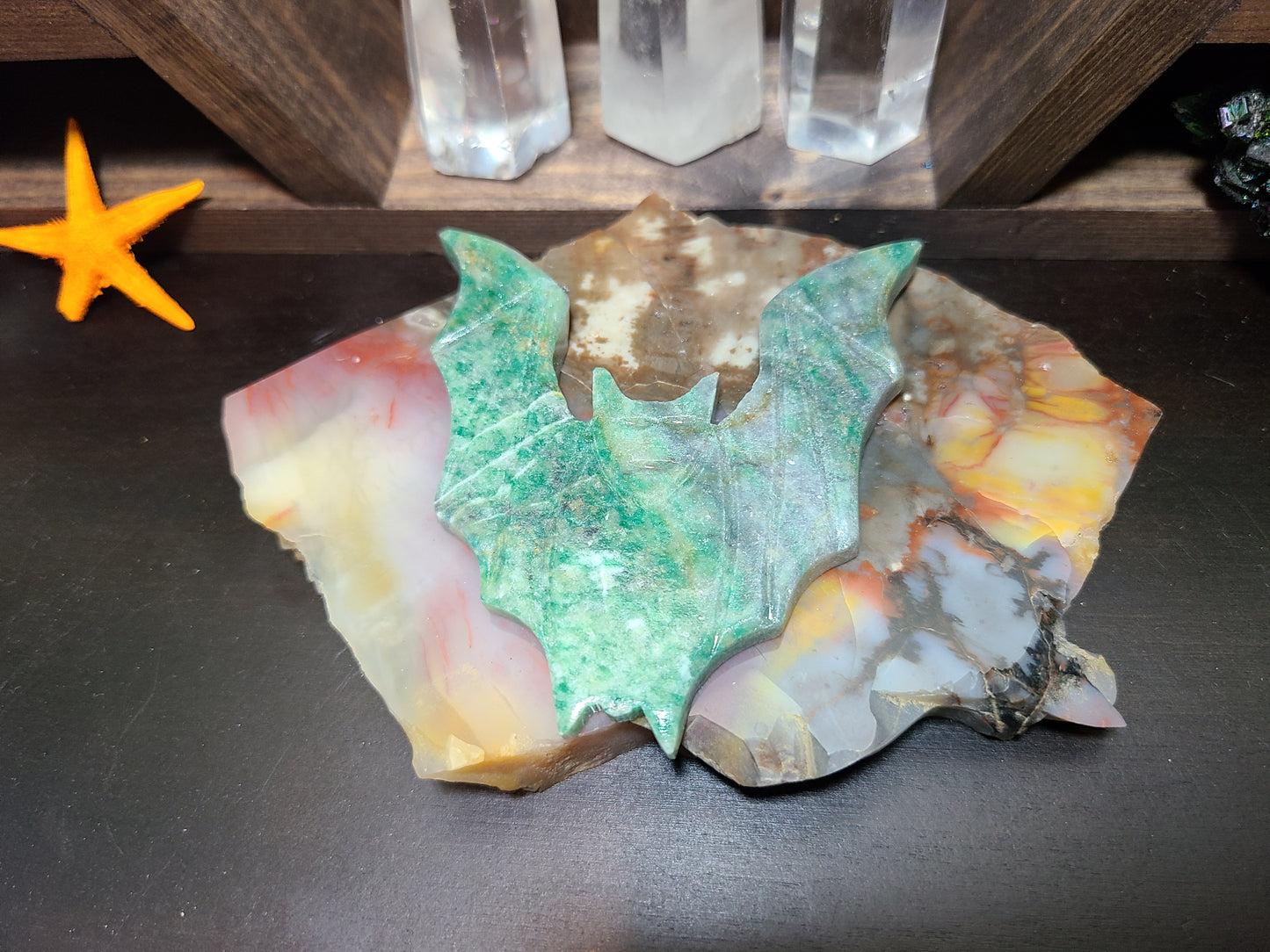 Green Aventurine Bat Figurine