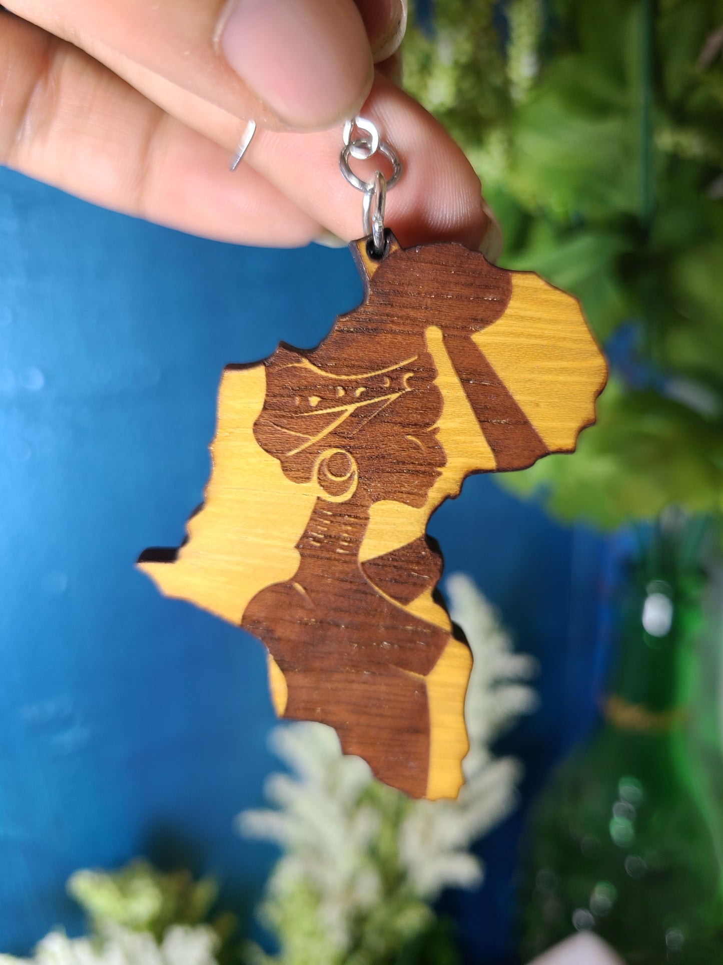 Wooden African Queen Earrings