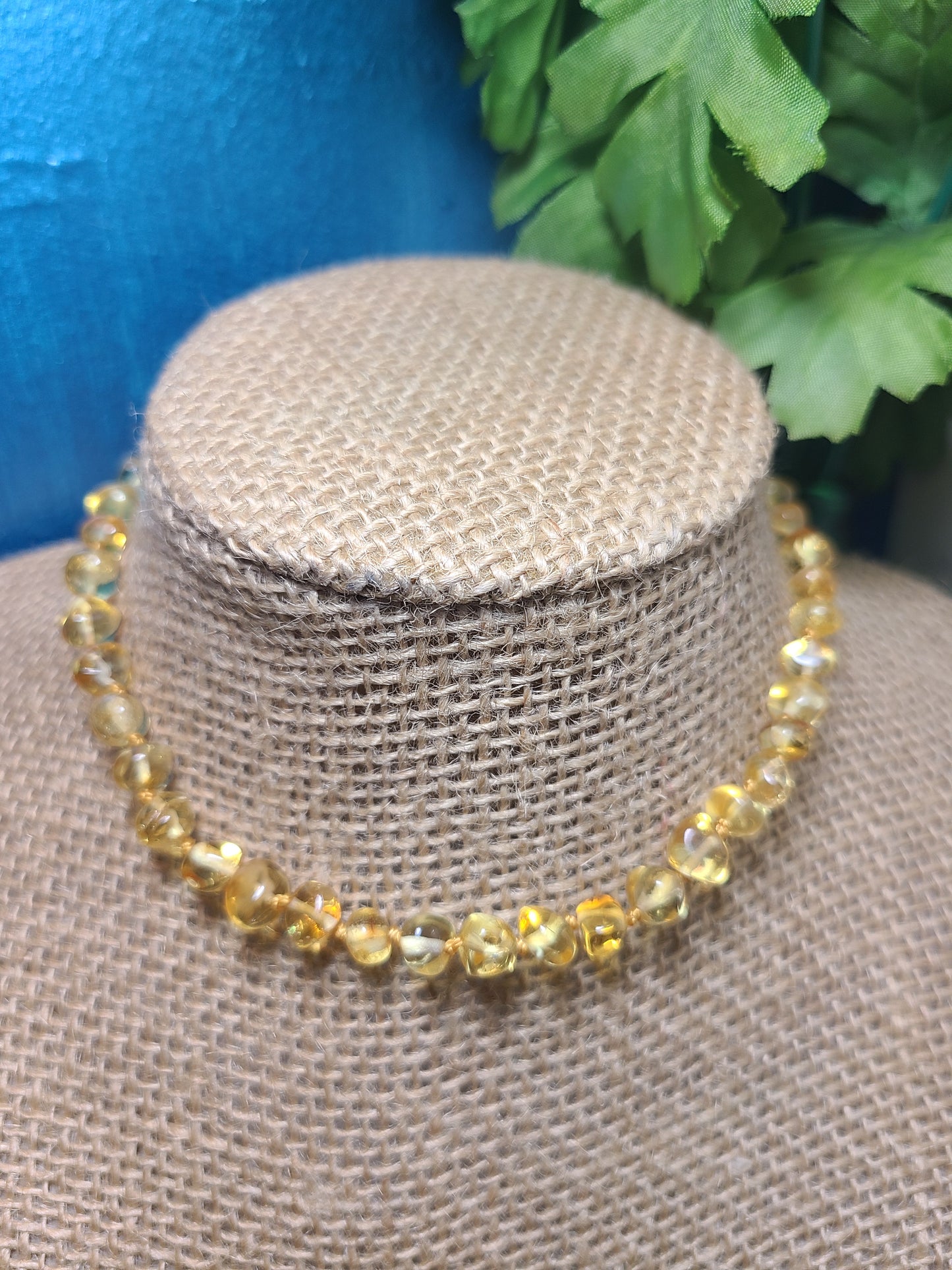 Amber Baby Necklace - yellow