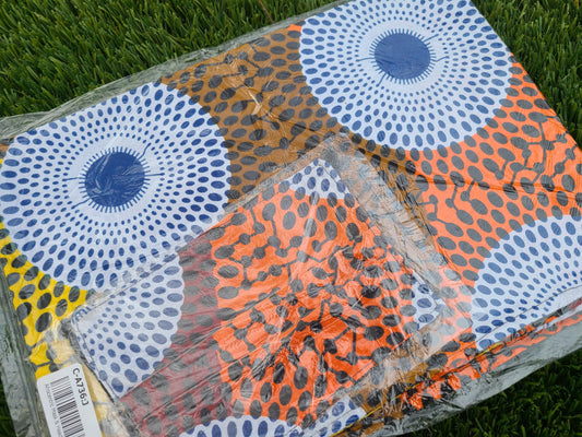 African Print Headwrap plus Matching Mask - 1