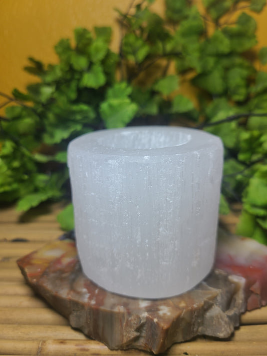 Smaller Chunky Selenite Candle Holder