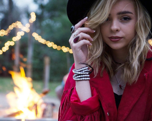 Pearl Leather Wrap Bracelet