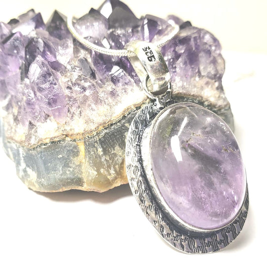 Amethyst cabochon pendant