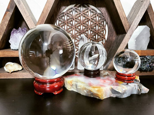 Glass Crystal Balls w/ stands