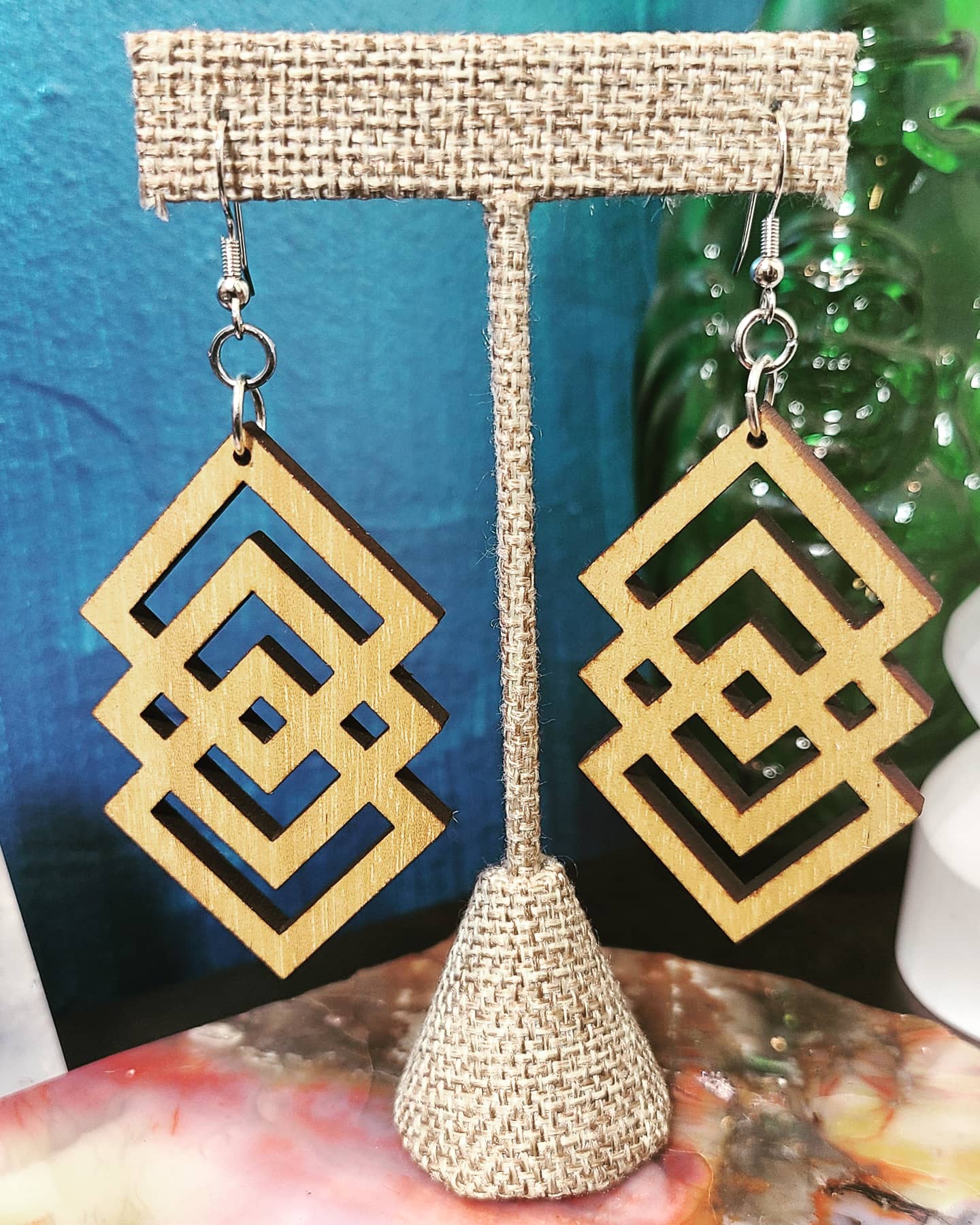 Wooden Earrings - Entanglement