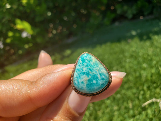 Larimar and Copper Ring