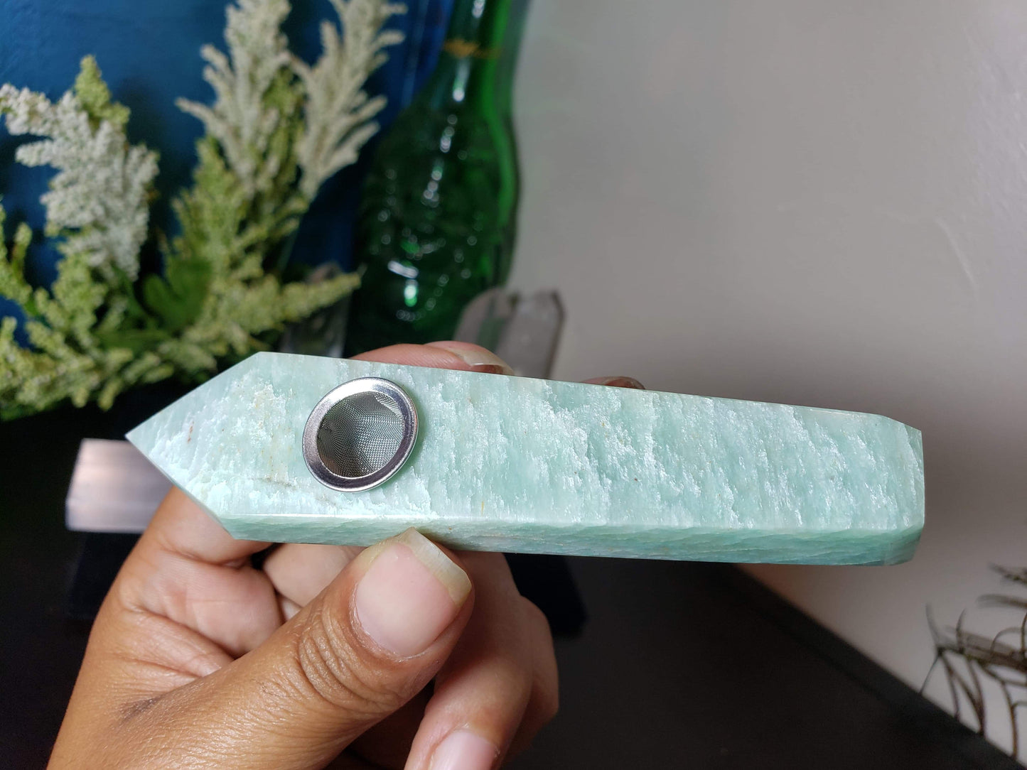 Amazonite Crystal Pipe set