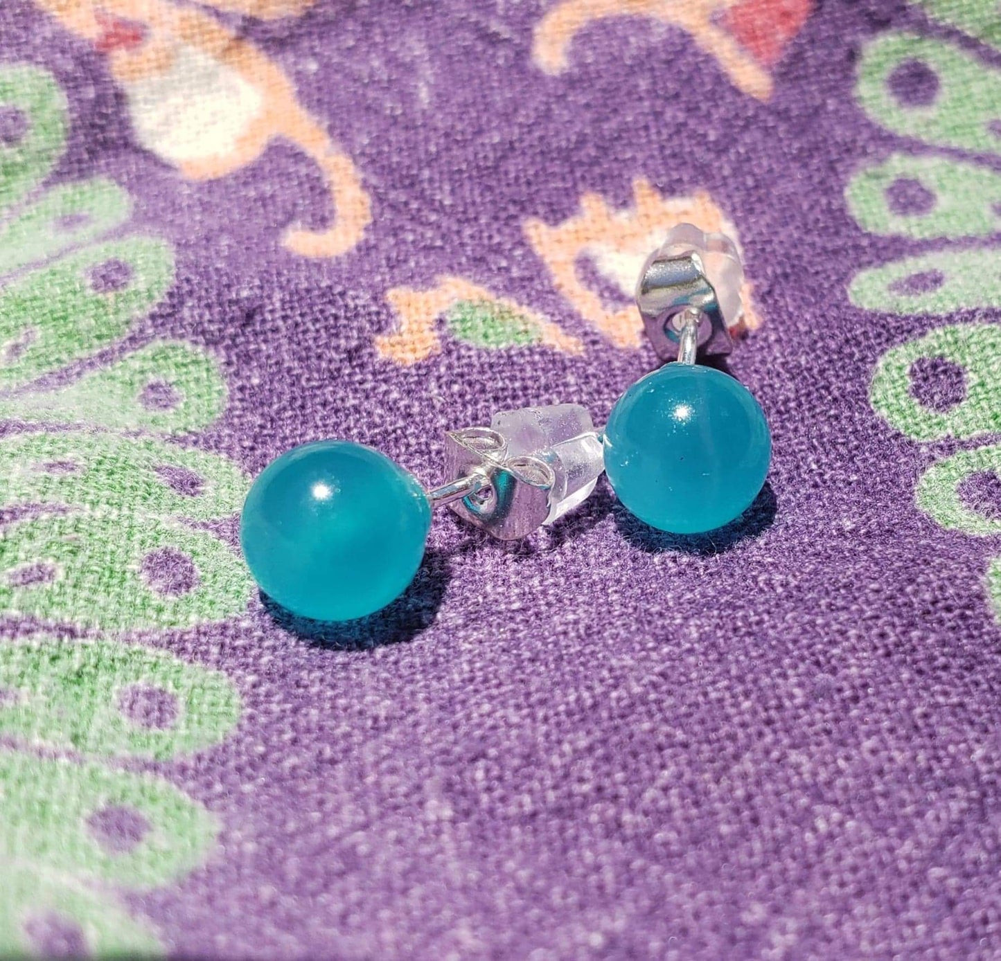 Amazonite Sterling Stud Earrings