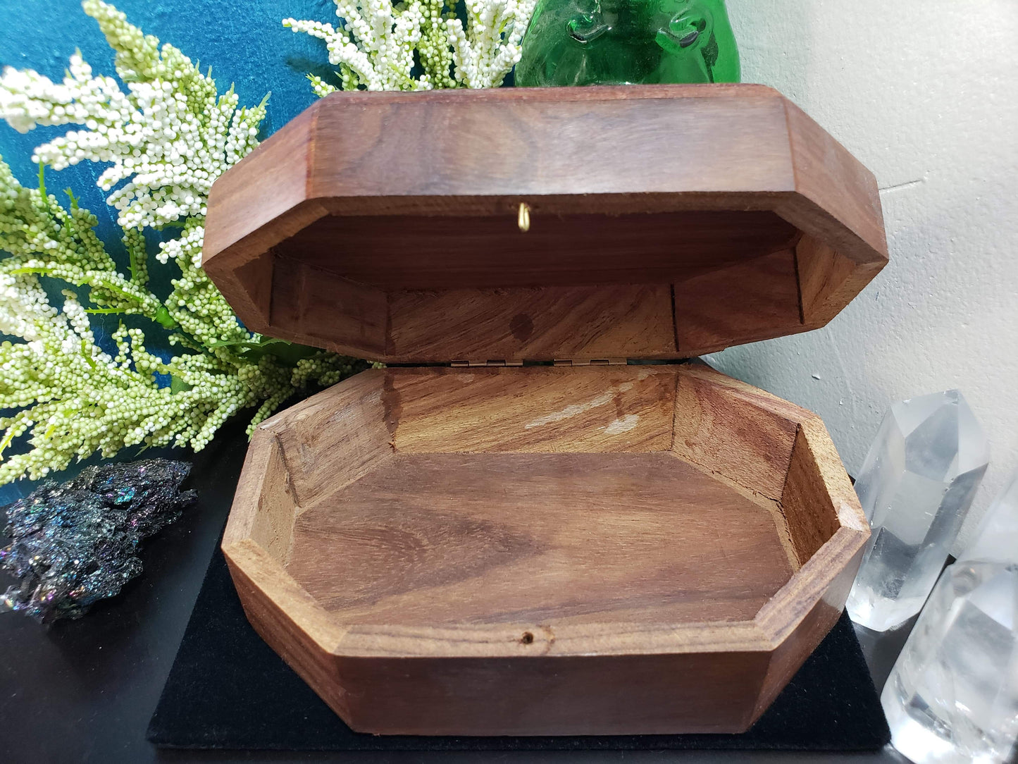 Pentagram Carved Hexagon Wooden Box