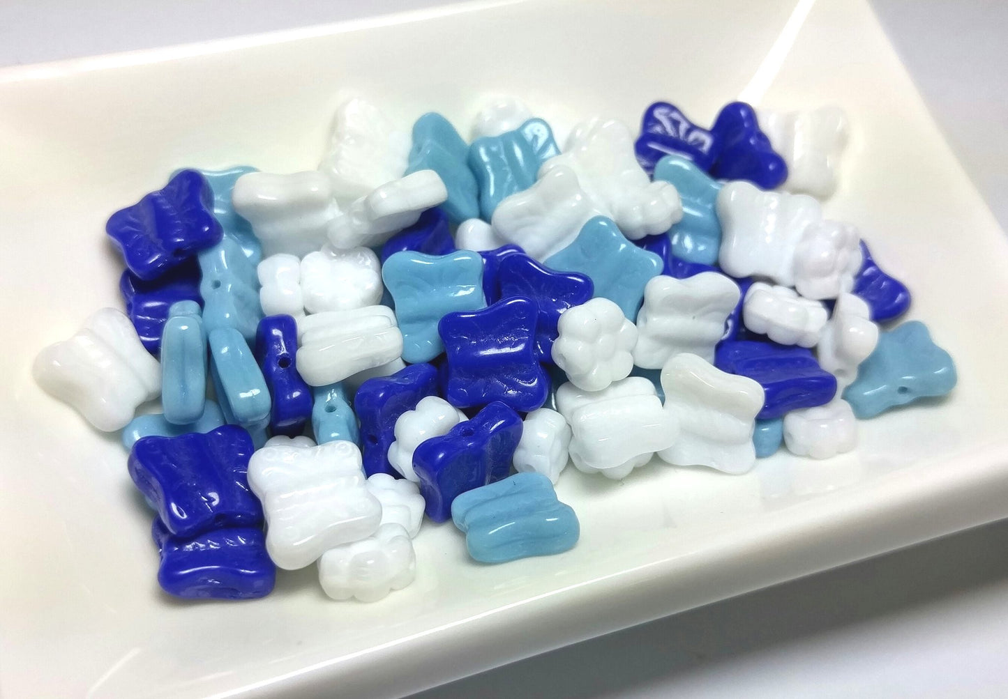 Czech Opaque Glass Butterfly & Flower Super Mix