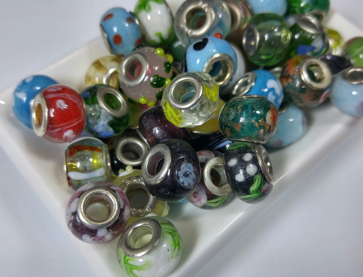 30 Glass Euro Bead Mix