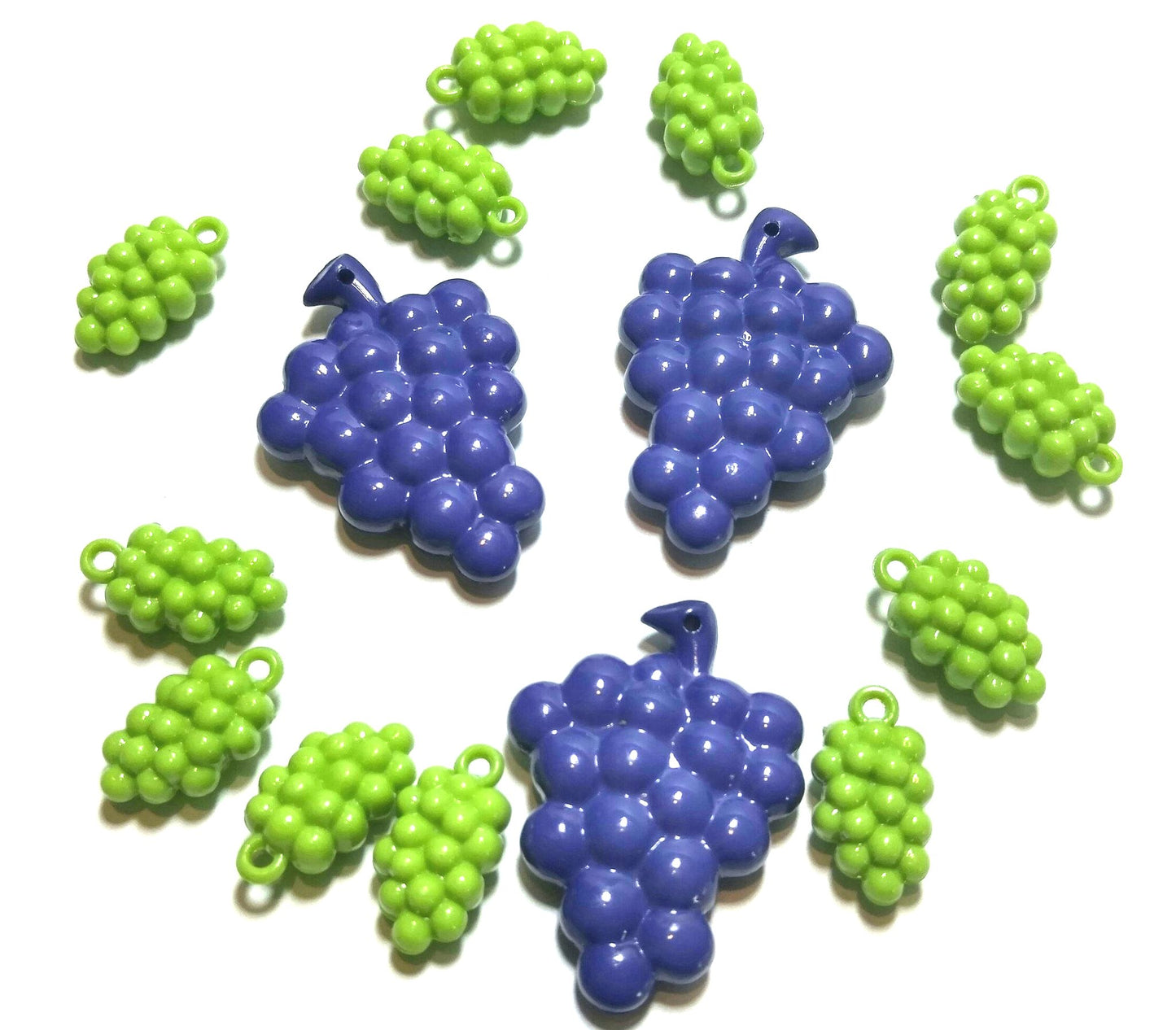 15 Vintage German Acrylic Grape Charms