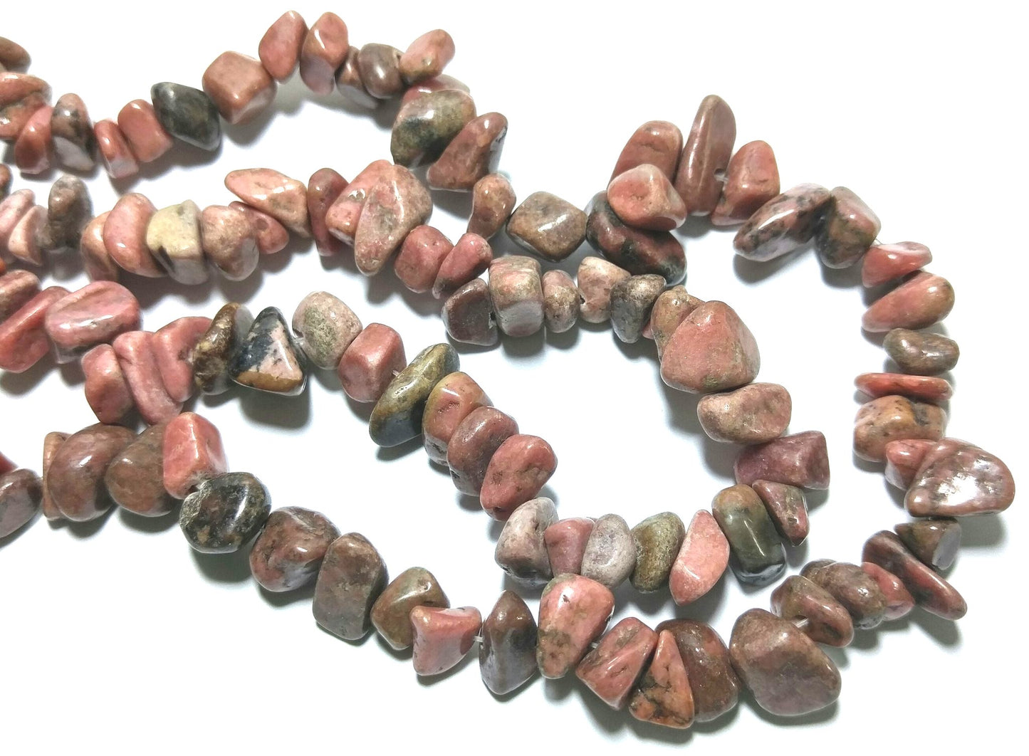 One Strand of Genuine Rhodonite Chips