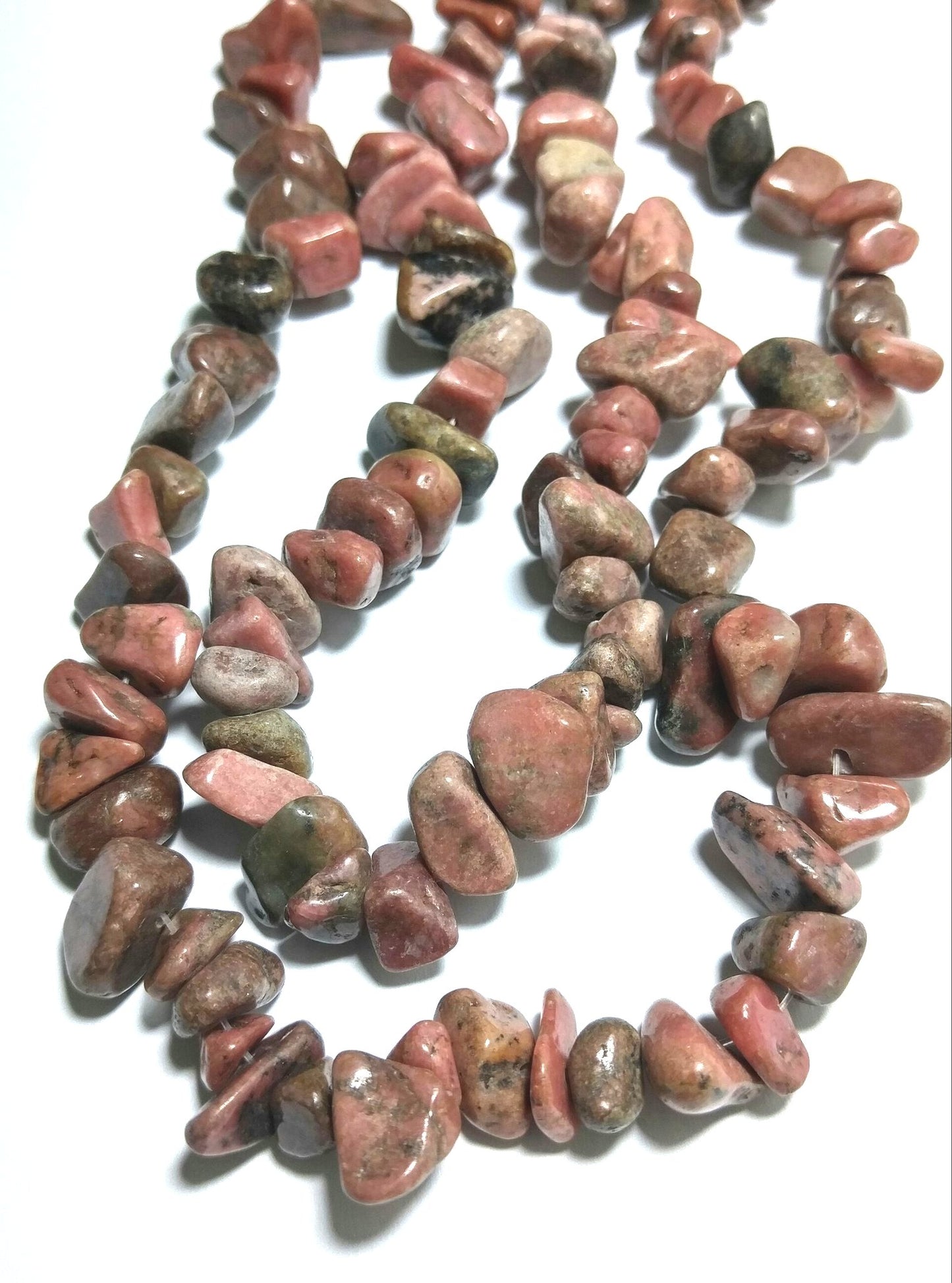 One Strand of Genuine Rhodonite Chips
