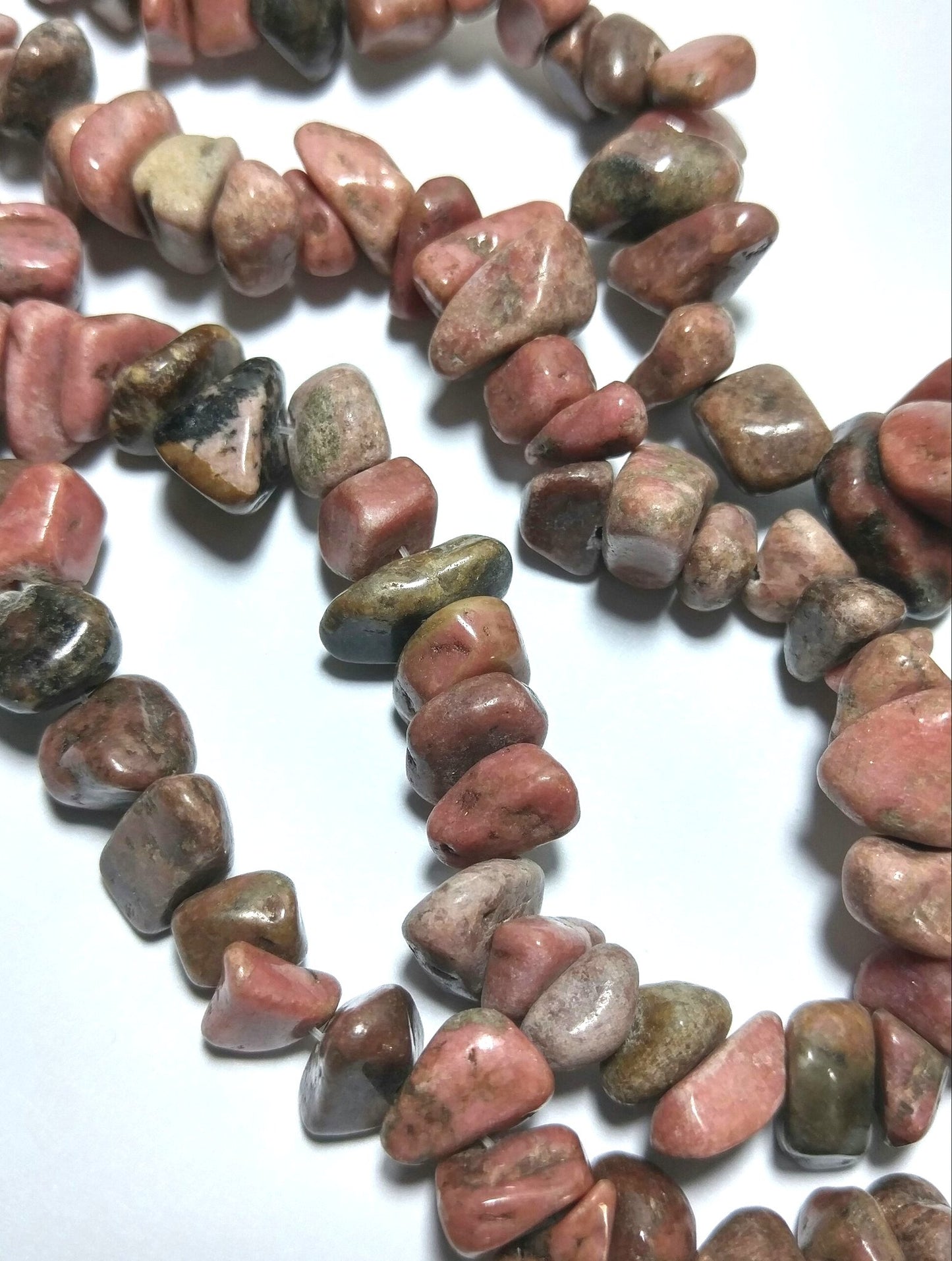 One Strand of Genuine Rhodonite Chips