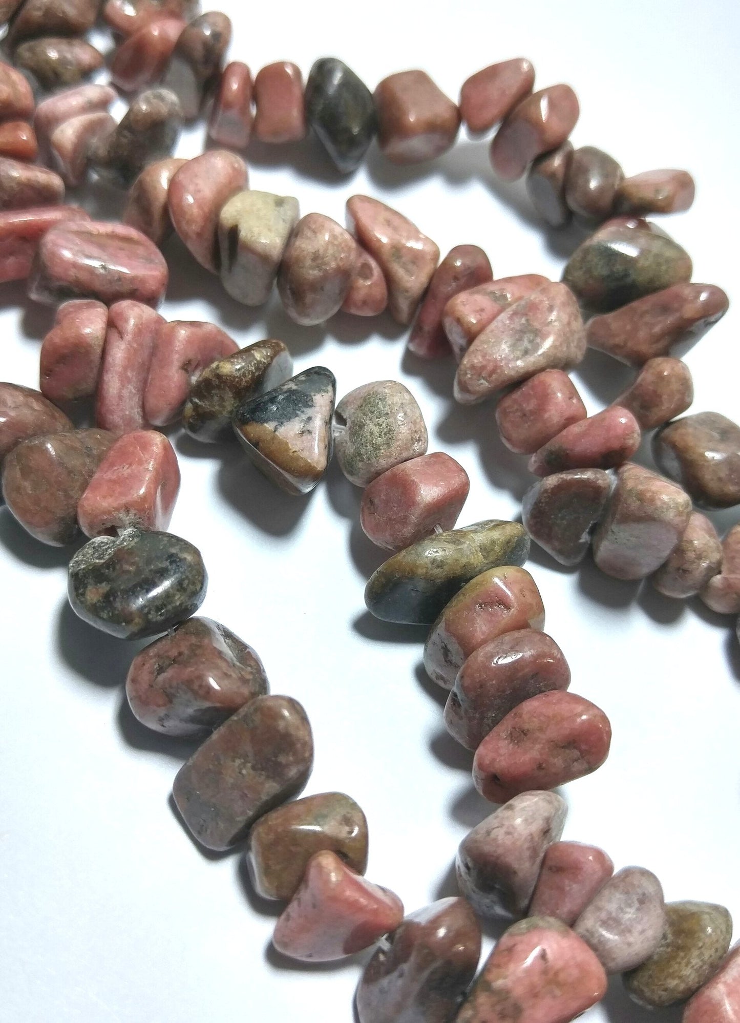 One Strand of Genuine Rhodonite Chips
