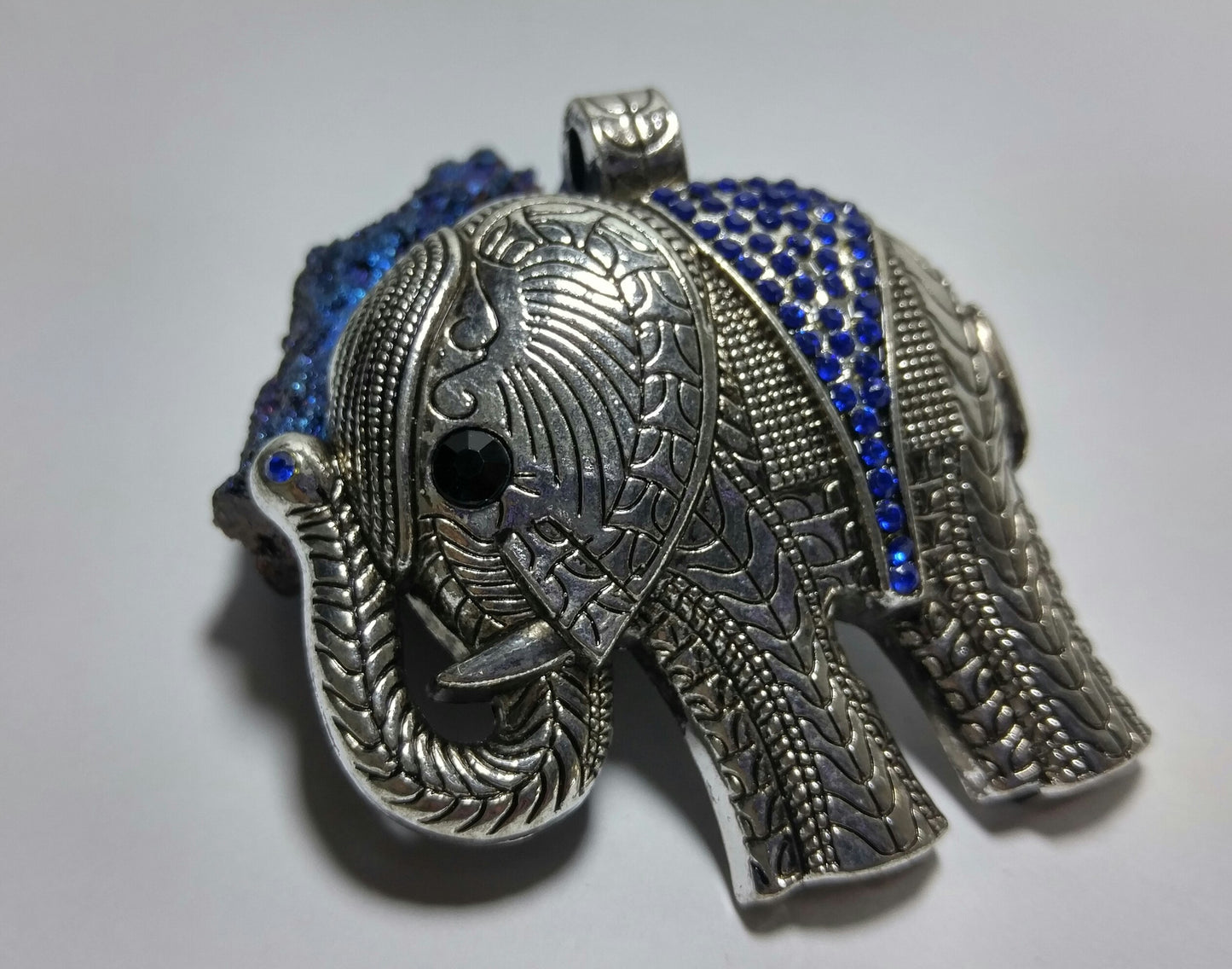 Large Fancy Jeweled Elephant Pendant