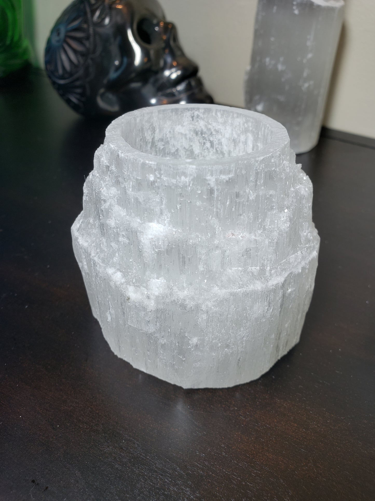 Selenite Tower Candle Holder