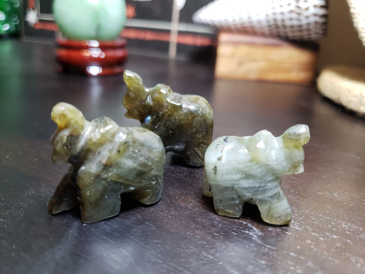 Small Labradorite elephant