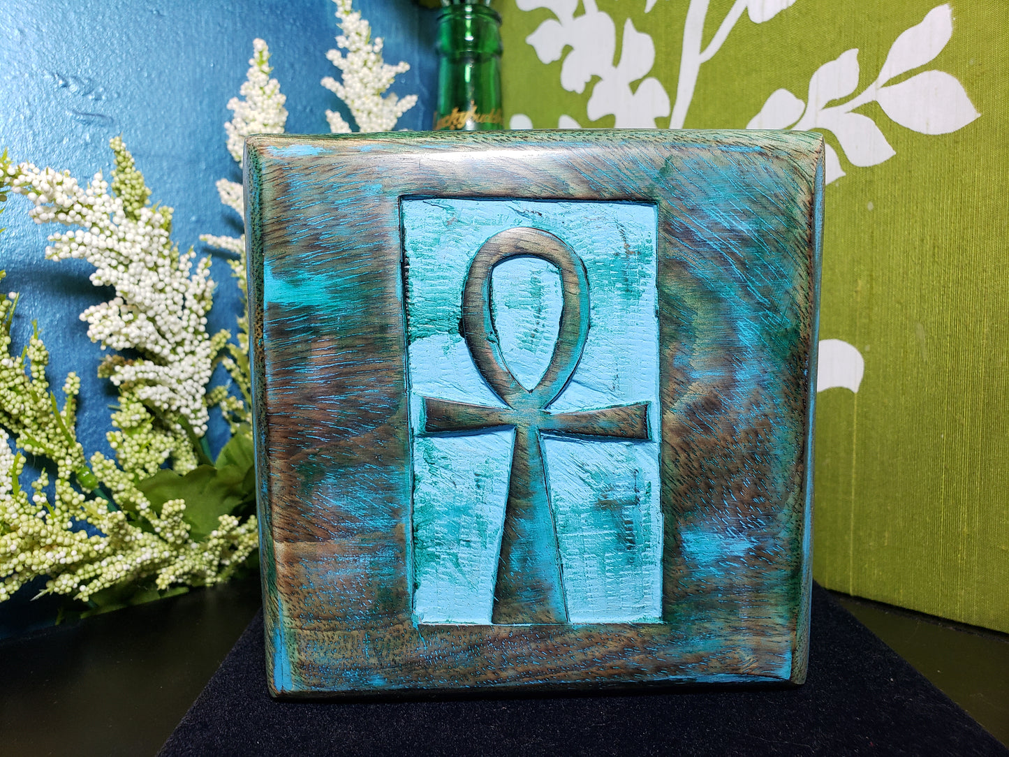 Ankh Carved Wooden Box