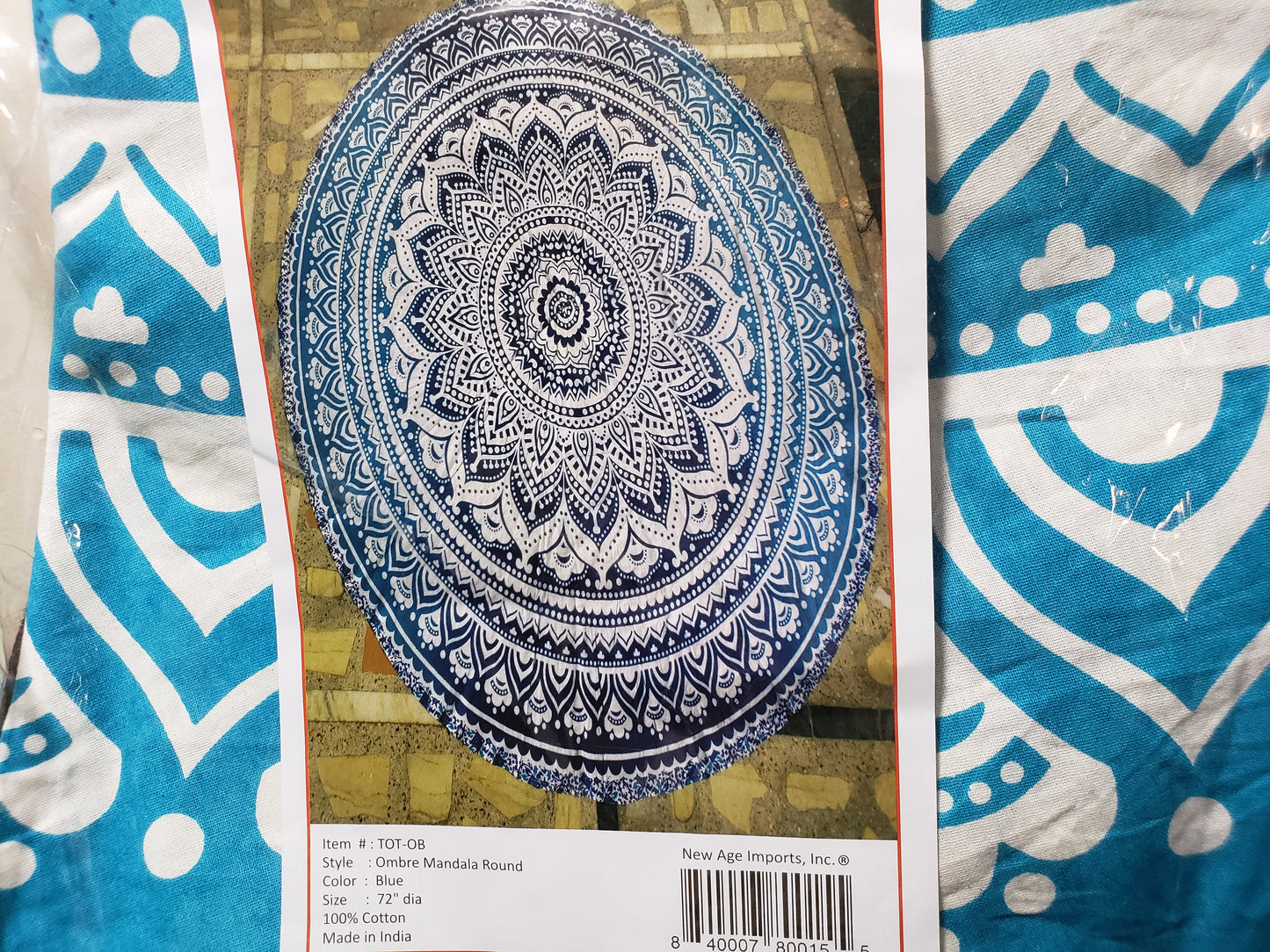 Blue or red ombre round mandala