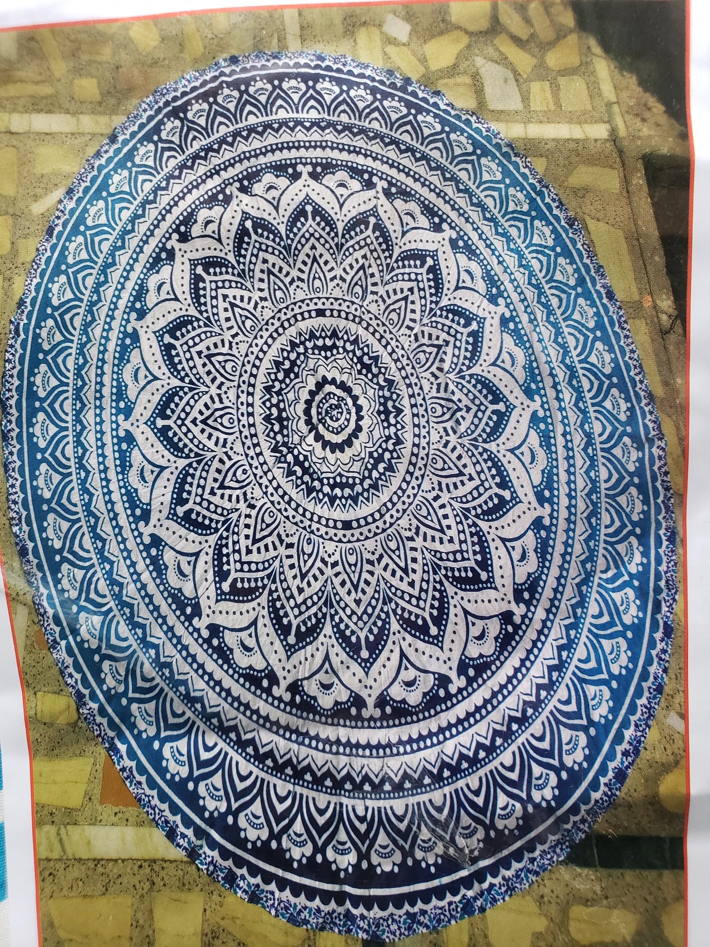 Blue or red ombre round mandala