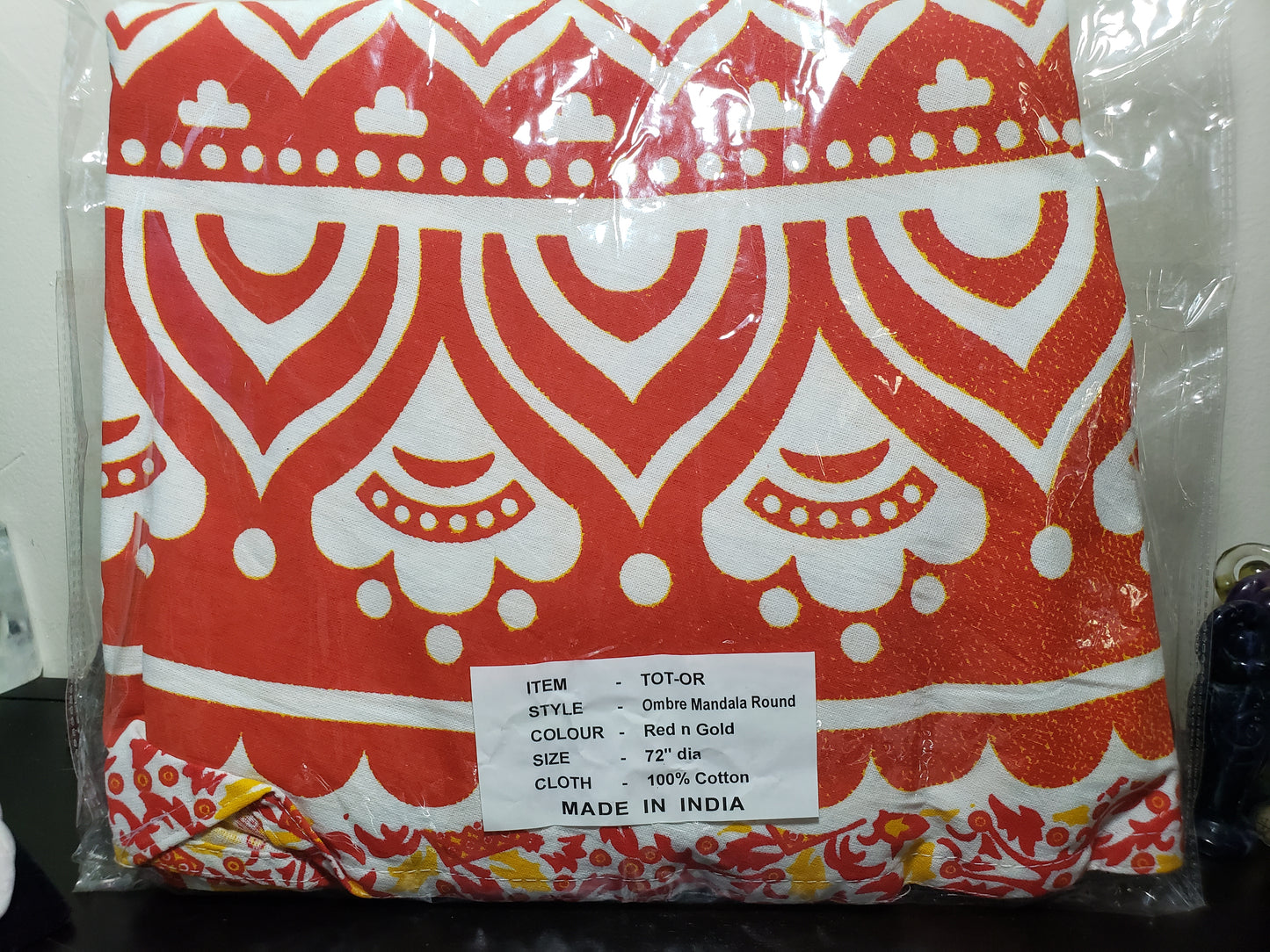 Blue or red ombre round mandala