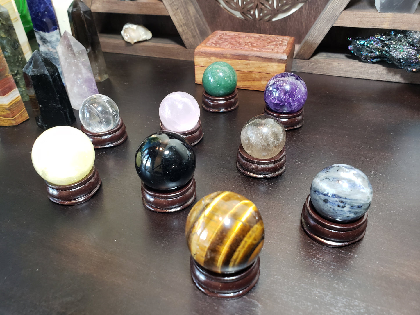 Mini crystal sphere with stand