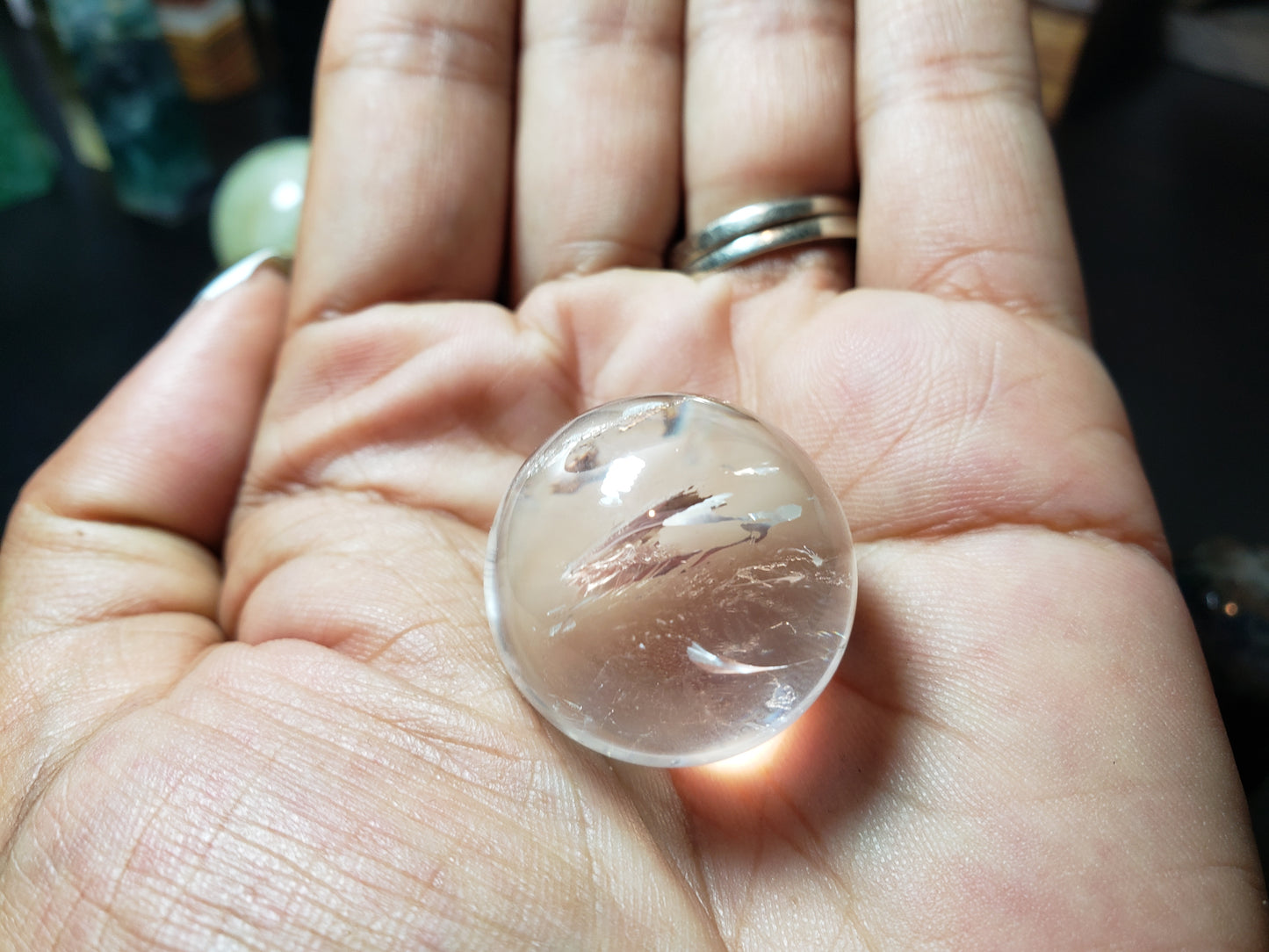 Mini crystal sphere with stand