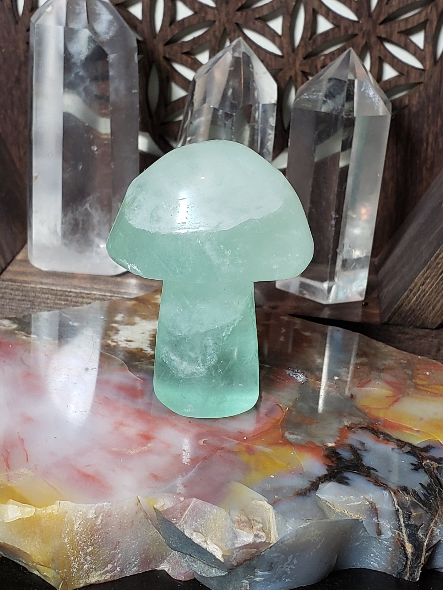 Green Fluorite Mushroom #2