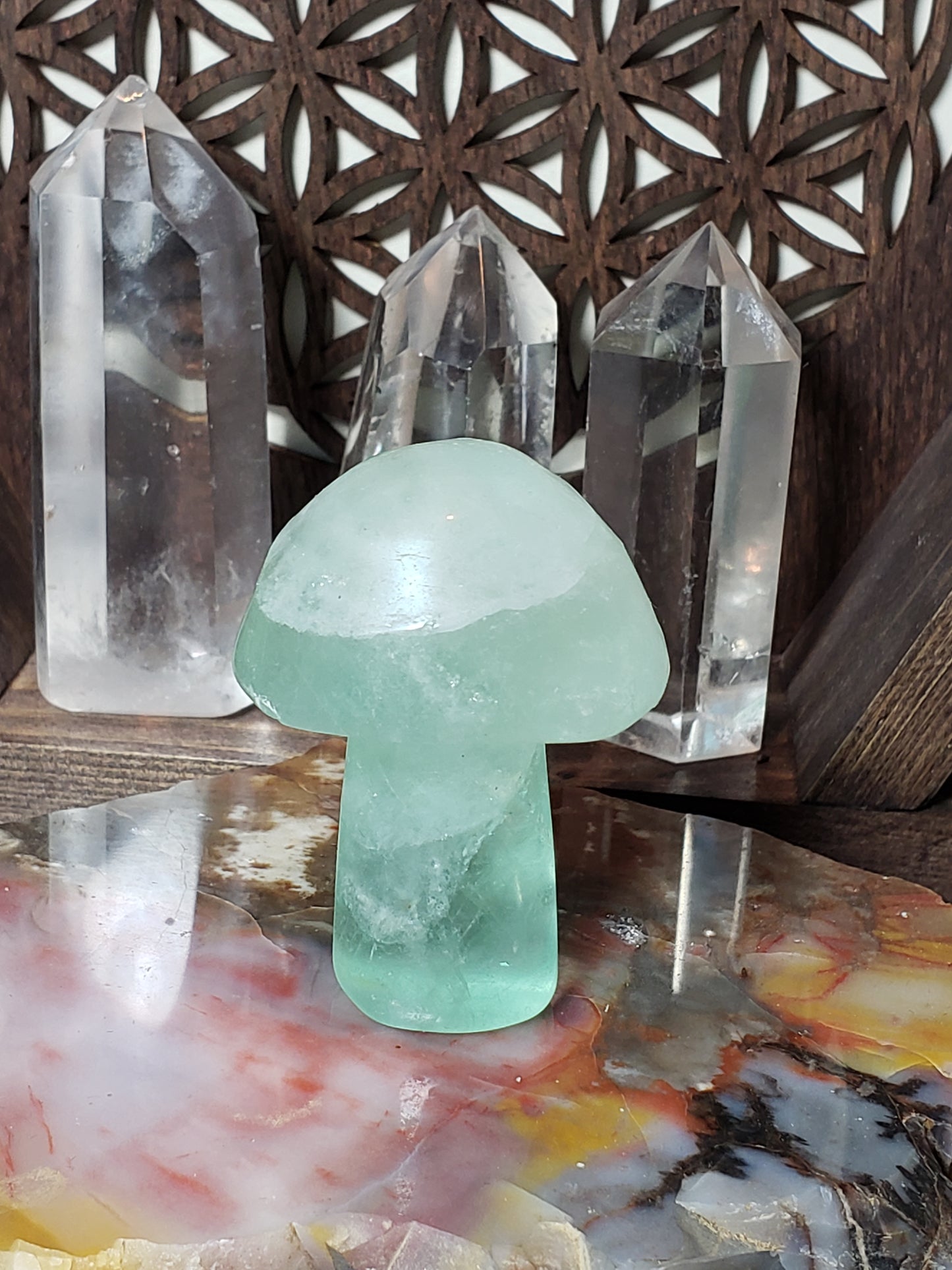 Green Fluorite Mushroom #2