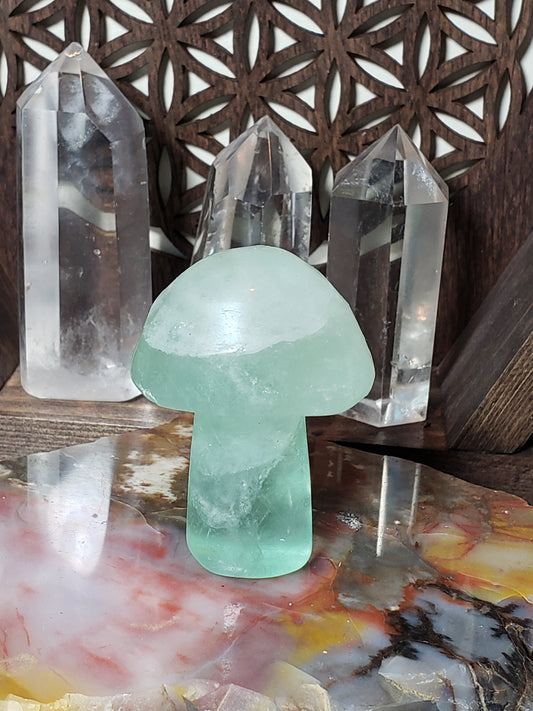 Green Fluorite Mushroom #2