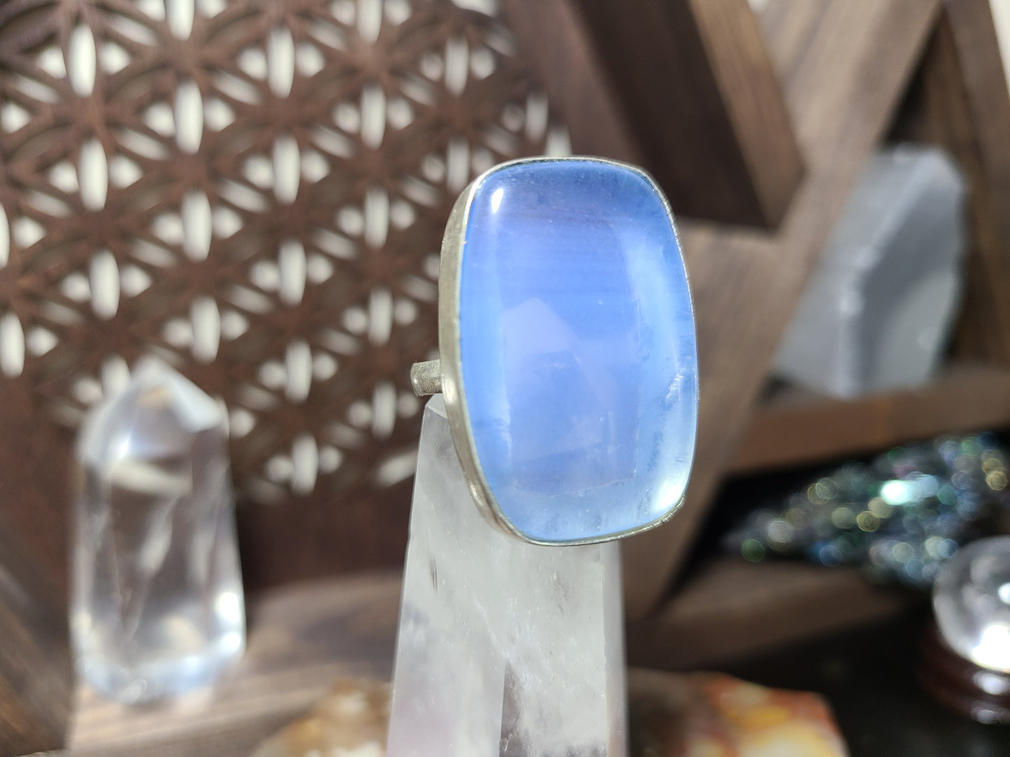 Blue Chalcedony Sterling Silver Ring