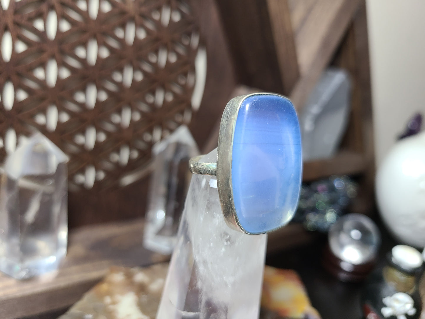 Blue Chalcedony Sterling Silver Ring