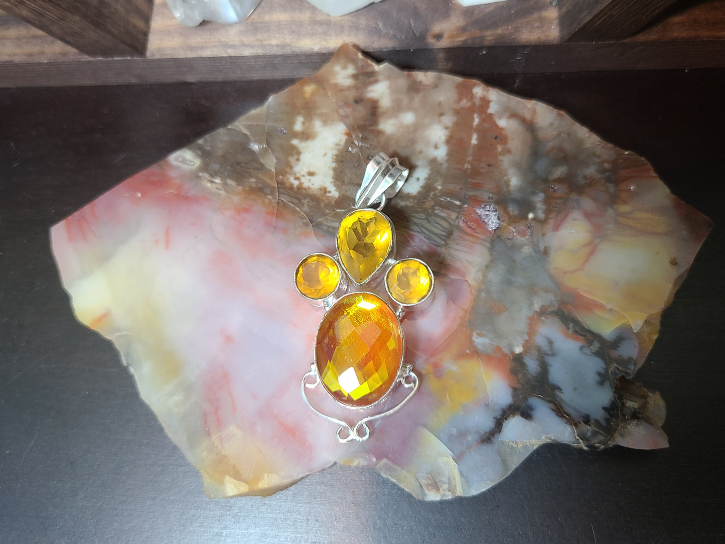 Faceted Yellow Topaz Pendant