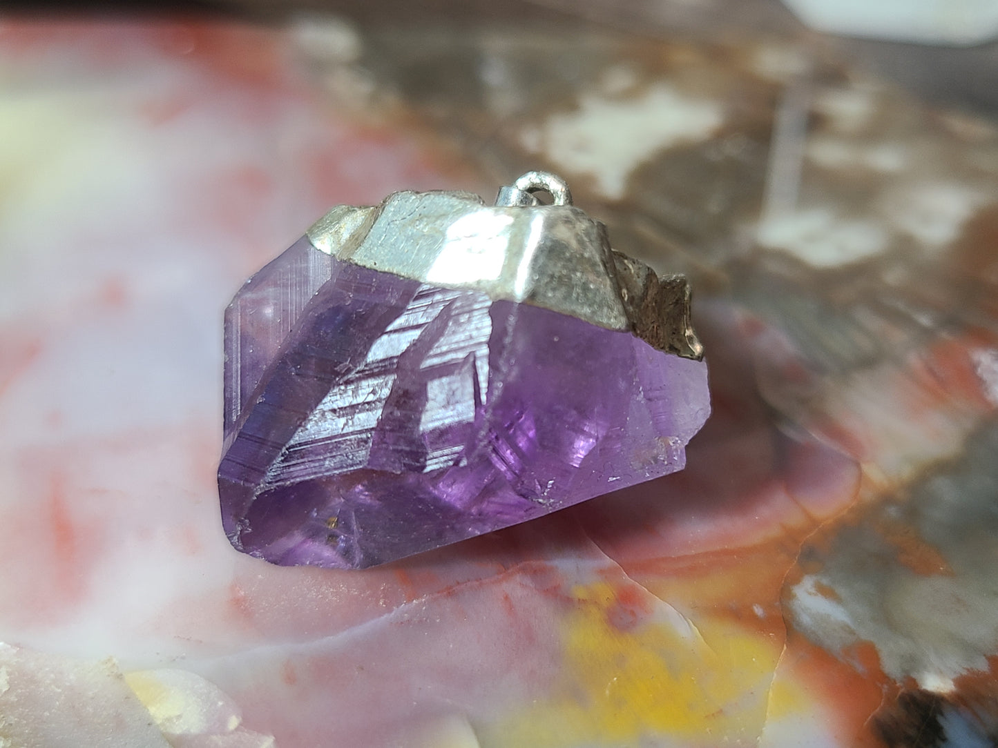 Natural Raw Amethyst Chunky Pendants