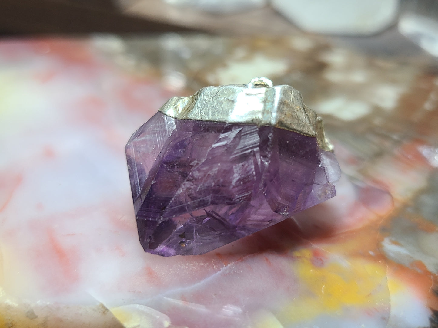 Natural Raw Amethyst Chunky Pendants