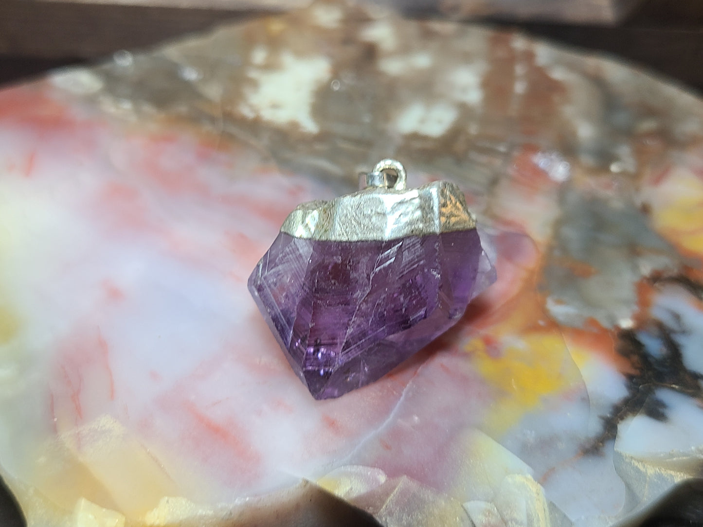 Natural Raw Amethyst Chunky Pendants