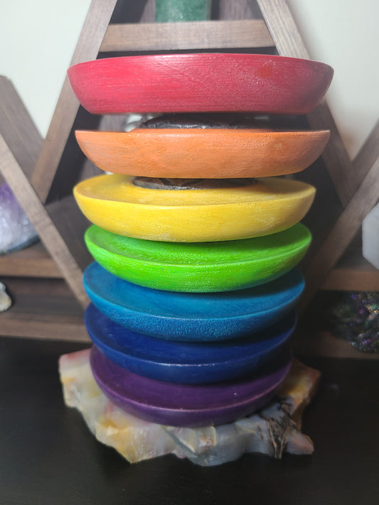 Colorful Chakra Wood Incense Burners