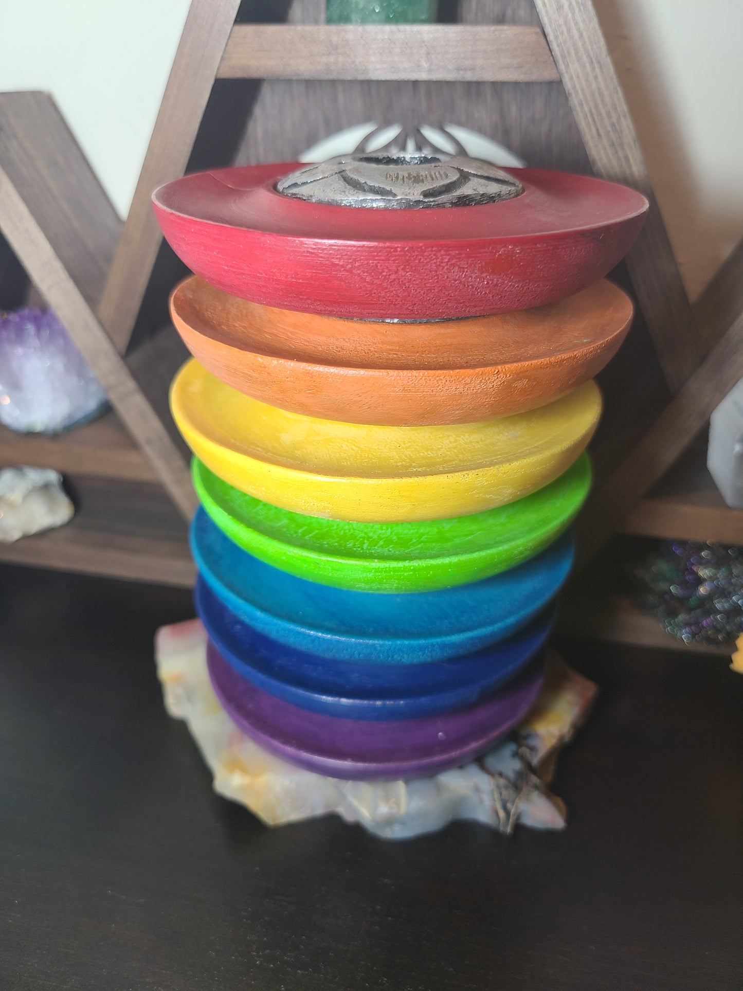 Colorful Chakra Wood Incense Burners