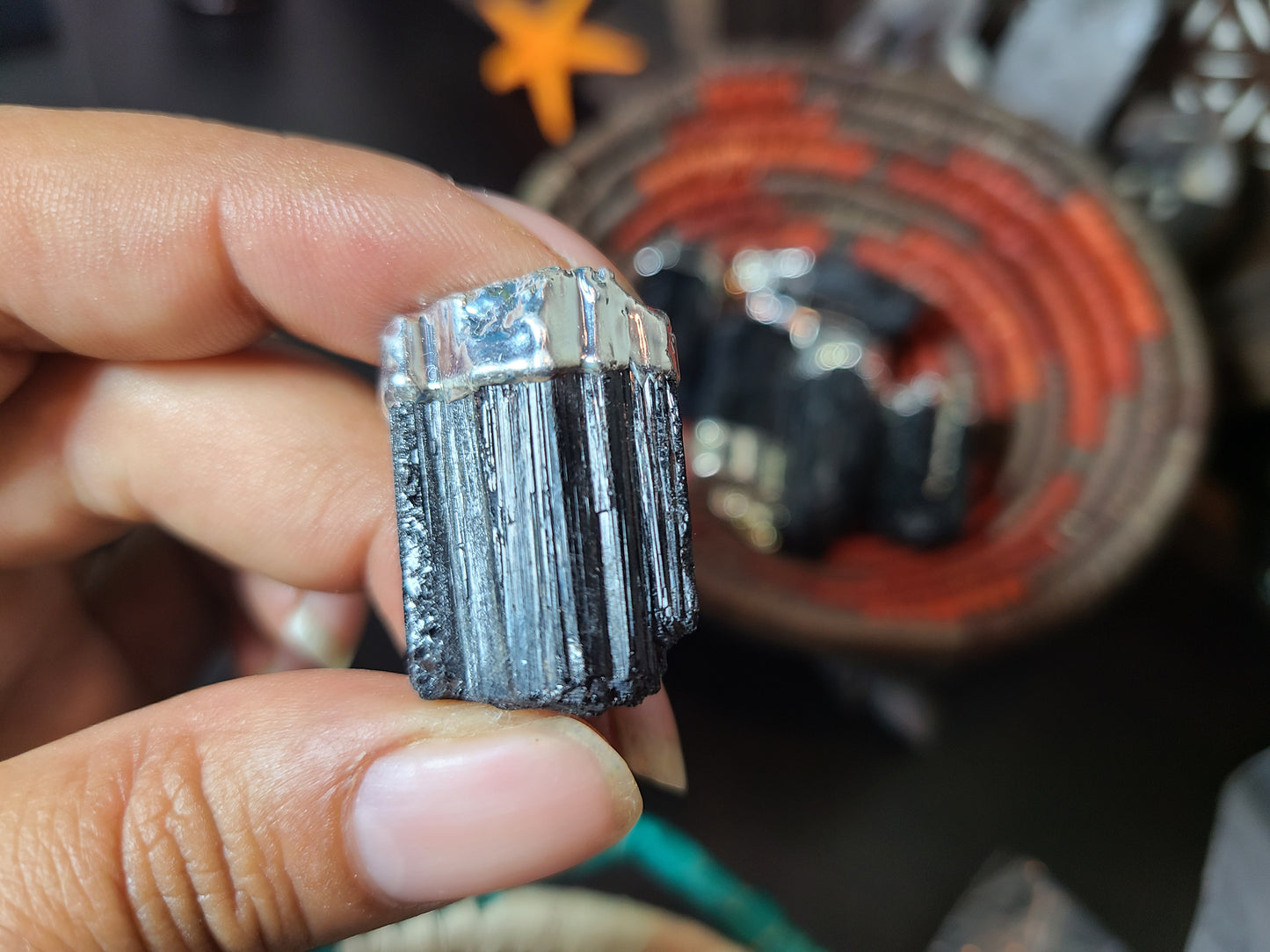 Natural Raw Black Tourmaline Pendants